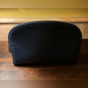 Authentic and Like NEW Louis Vuitton Navy Compact Cosmetic Pouch
